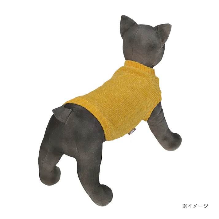 【送料無料】反射ニット Mサイズ イエロー ペット服(犬の服)