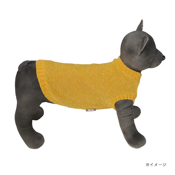【送料無料】反射ニット Mサイズ イエロー ペット服(犬の服)