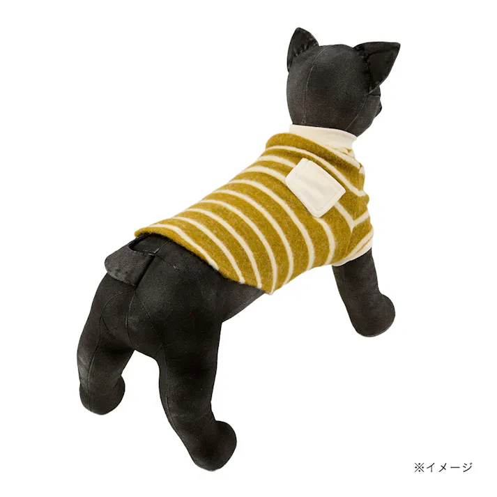 【送料無料】トレーナー Sサイズ ボーダー マスタード ペット服(犬の服)