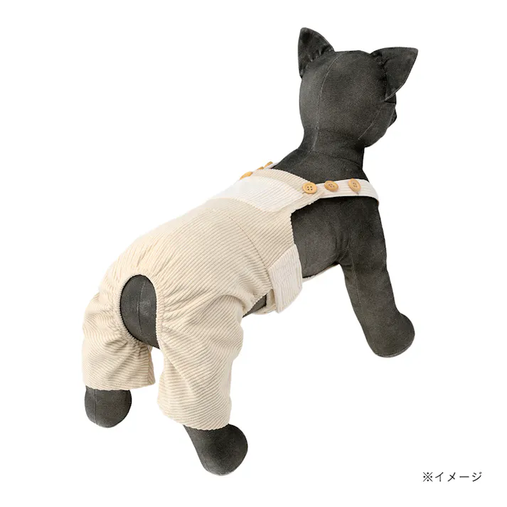 【送料無料】オーバーオール MDサイズ ベージュ ペット服(犬の服)