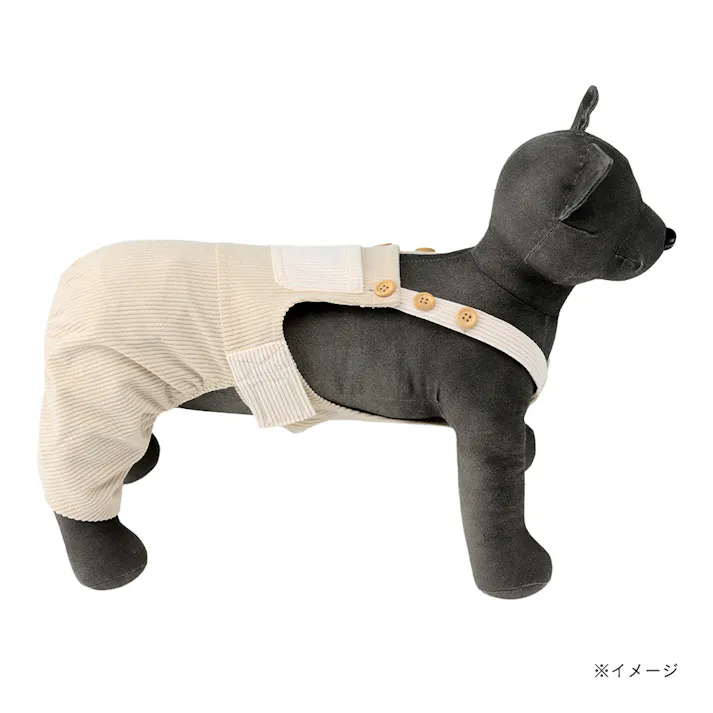 【送料無料】オーバーオール MDサイズ ベージュ ペット服(犬の服)