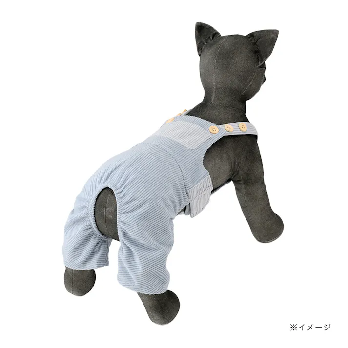 【送料無料】オーバーオール Mサイズ ブルー ペット服(犬の服)