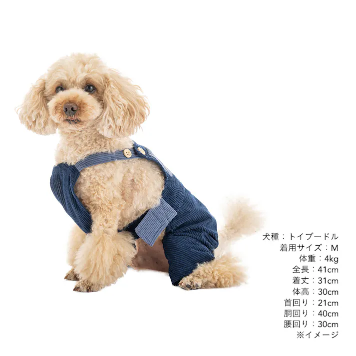【送料無料】オーバーオール Sサイズ ネイビー ペット服(犬の服)