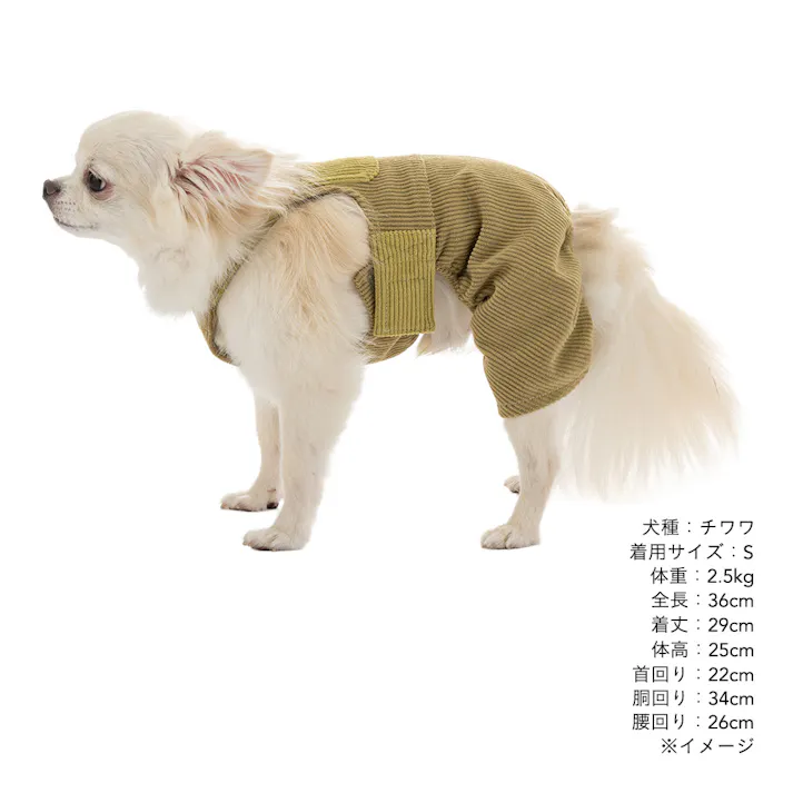 【送料無料】オーバーオール MDサイズ グリーン ペット服(犬の服)