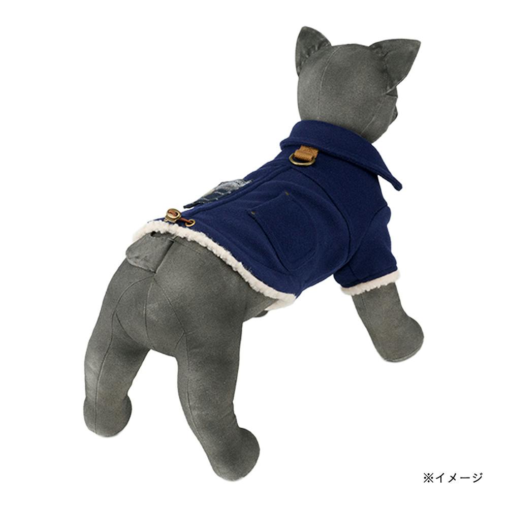 ペット用　服 送料無料】襟付きアウター SDサイズ ネイビー ペット服(犬の服
