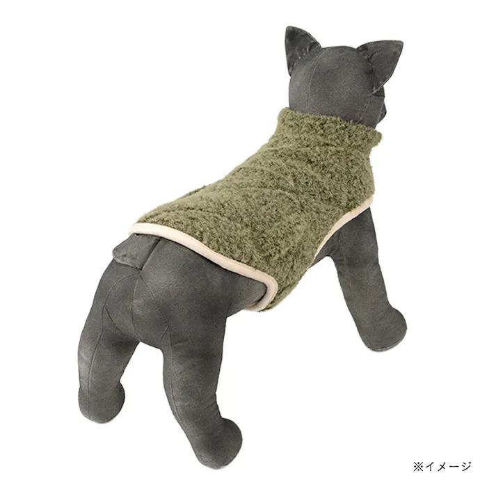 【送料無料】もこもこポンチョ Mサイズ カーキ ペット服(犬の服)
