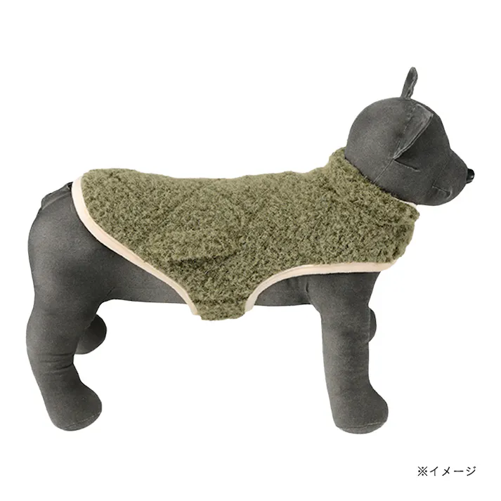 【送料無料】もこもこポンチョ Mサイズ カーキ ペット服(犬の服)