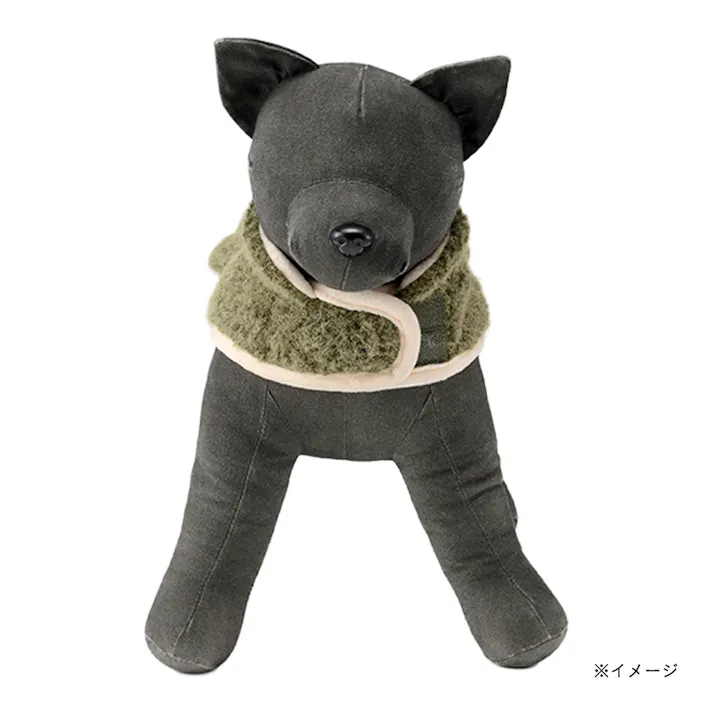 【送料無料】もこもこポンチョ Mサイズ カーキ ペット服(犬の服)