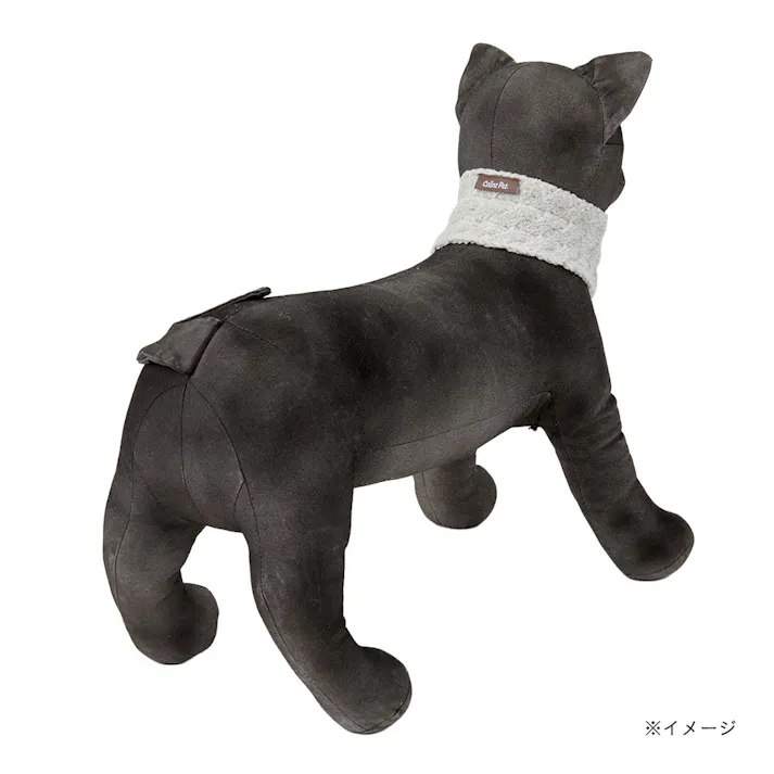 【送料無料】反射ニットマフラー ホワイト ペット服(犬の服