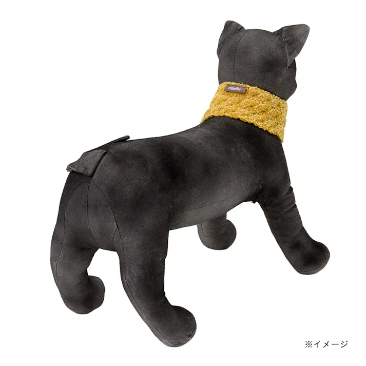 【送料無料】反射ニットマフラー イエロー ペット服(犬の服