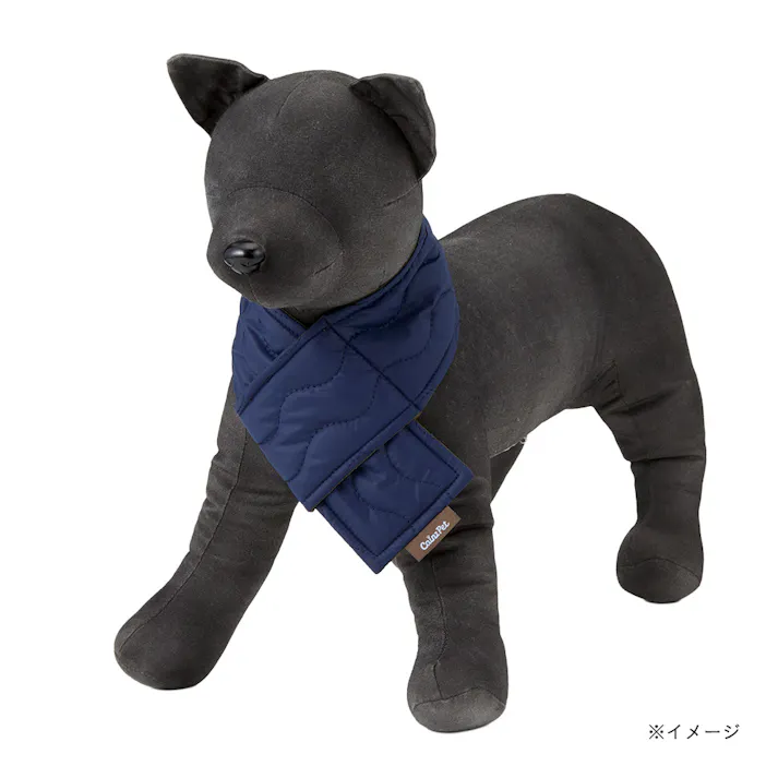 【送料無料】ダウン調マフラー ネイビー ペット服(犬の服)