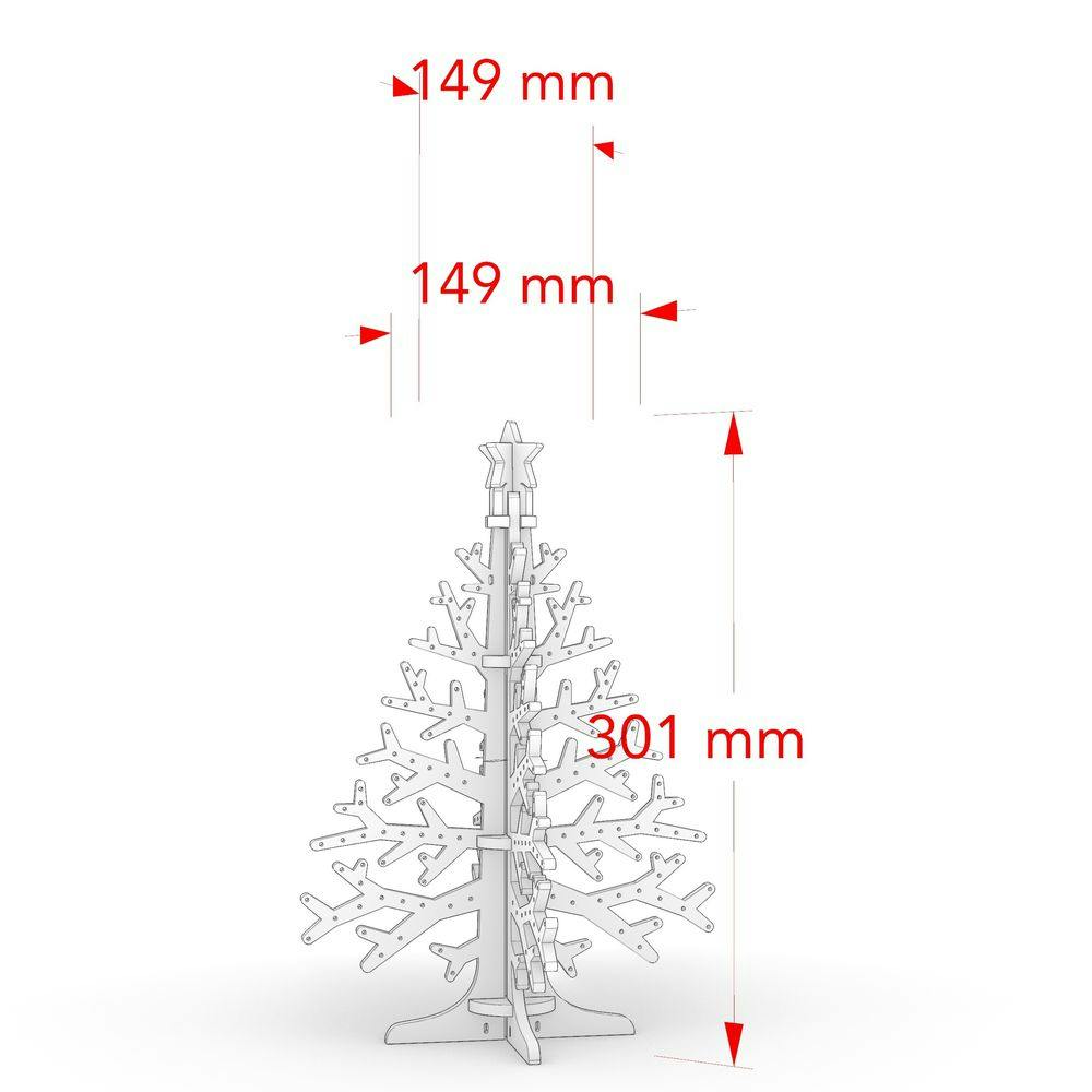 CDM】簡単に組み立てられる木製クリスマスツリー 30cm【別送品