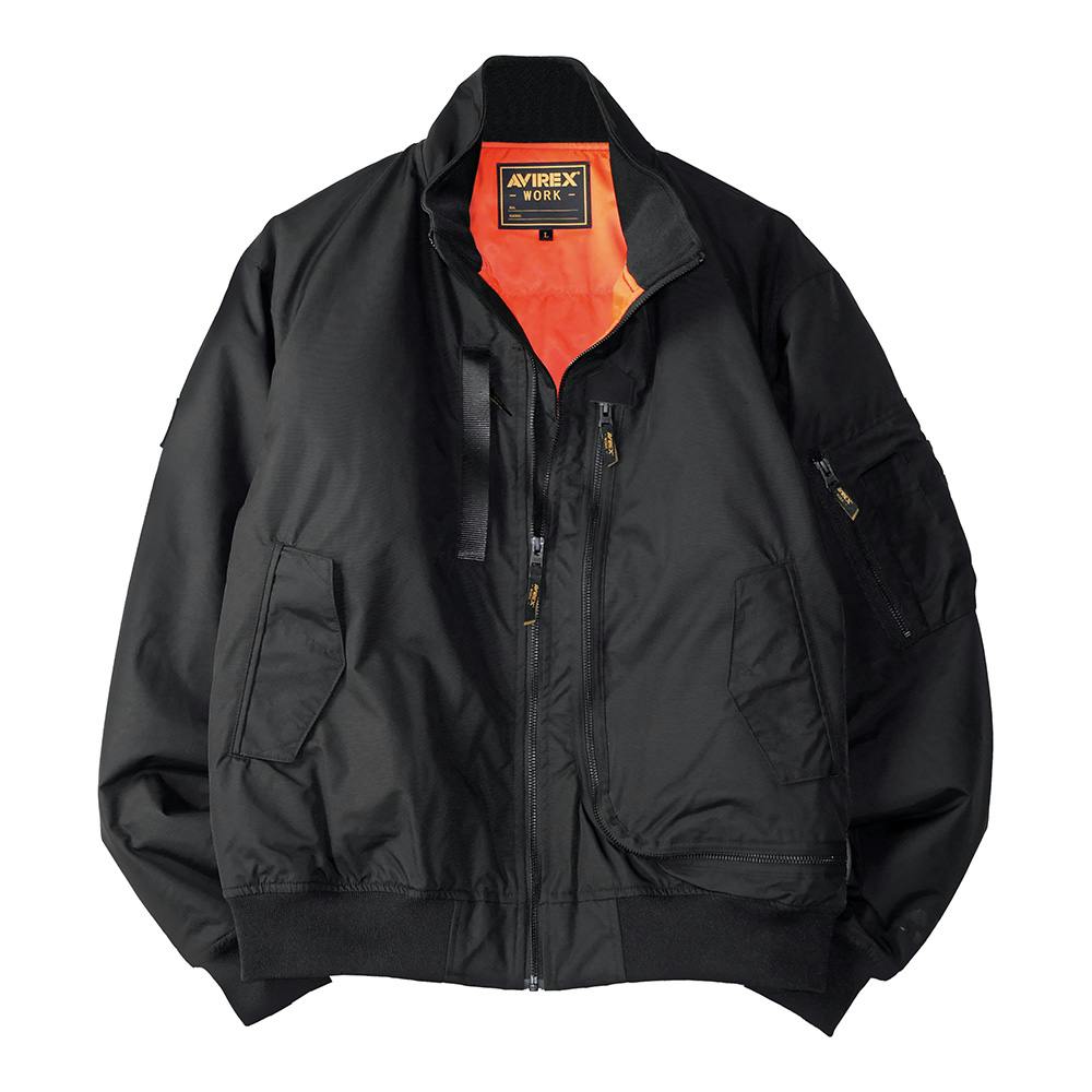 AVIREX WORK フライト防寒ジャケット AV501 ブラック 3L
