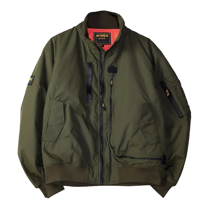 AVIREX WORK フライト防寒ジャケット AV501 グリーン LL