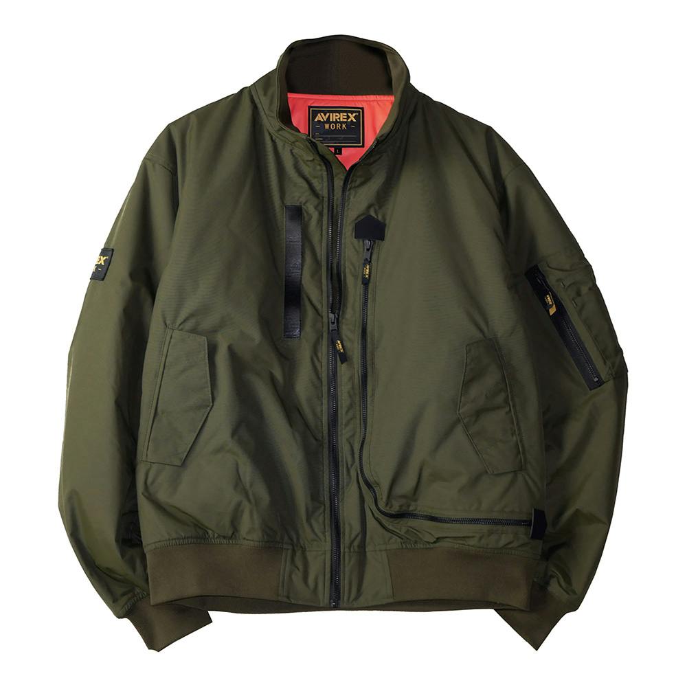 AVIREX WORK フライト防寒ジャケット AV501 グリーン 3L