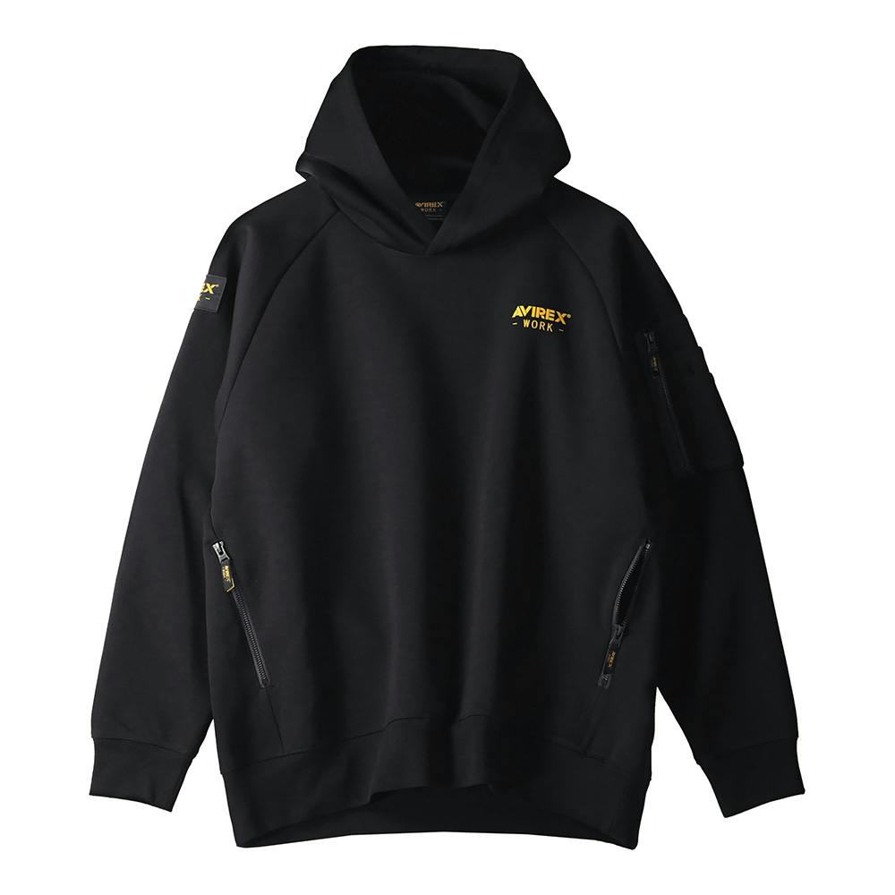 AVIREX WORK プルオーバーパーカー AV402 ブラック M