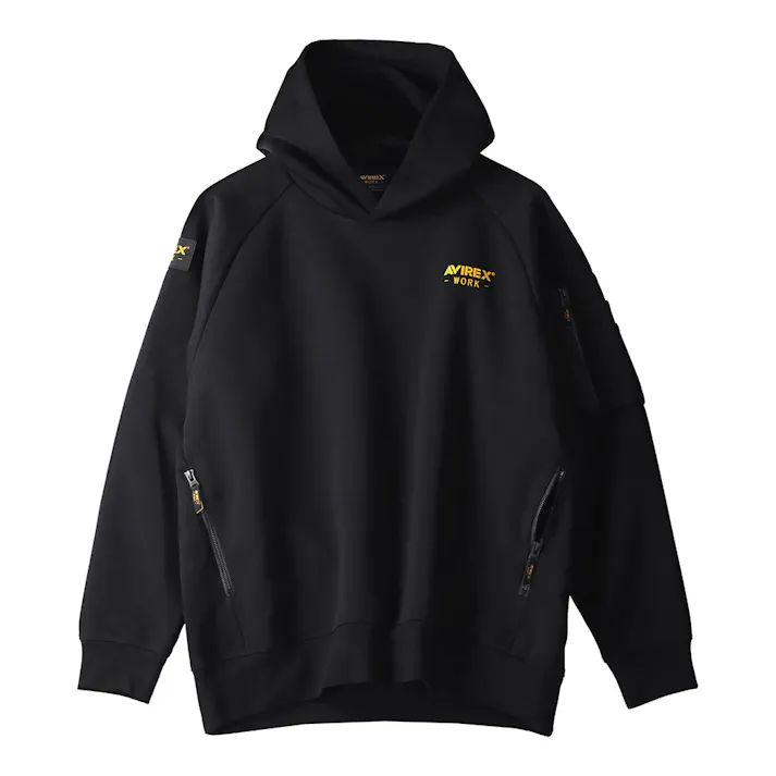 AVIREX WORK プルオーバーパーカー AV402 ブラック M