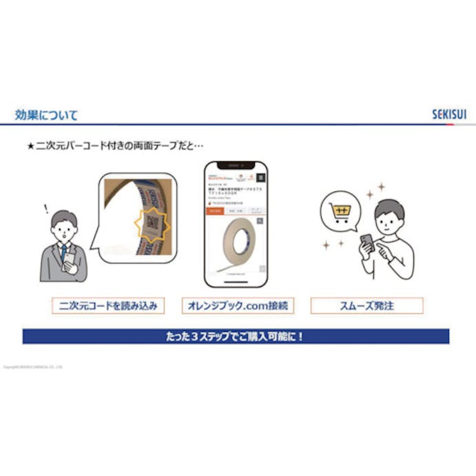 【CAINZ-DASH】積水化学工業 位置調整機能付き両面テープ　＃５３０　５０×１０　二次元コード付き 530X08【別送品】