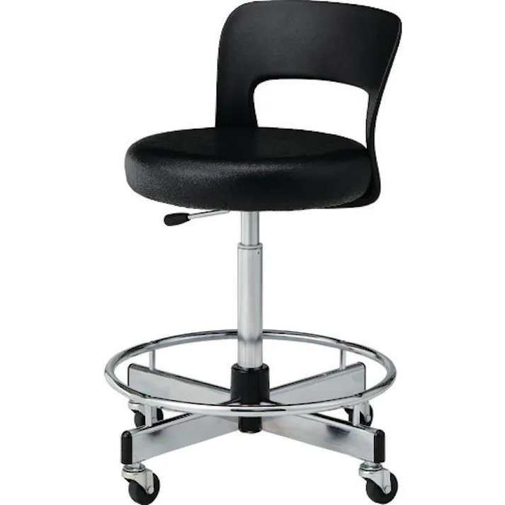 【CAINZ-DASH】ノーリツイス CA型 高作業用チェア キャスター・リング付 ブラック CA36L-Z【別送品】