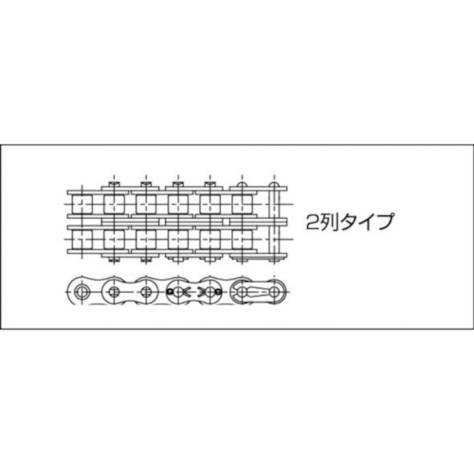 【CAINZ-DASH】片山チエン ＫＣＭ　ローラチェーン８０－２ＣＰ 80-2CP120L【別送品】