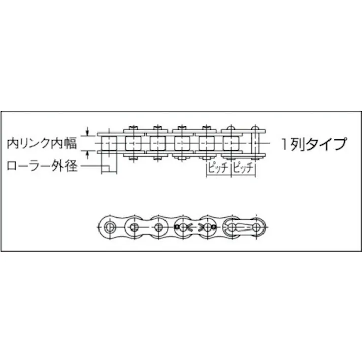 【CAINZ-DASH】片山チエン KCM ローラチェーン100RP 100-1RP96L【別送品】