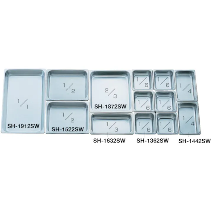 【CAINZ-DASH】スギコ産業 18-8スーパーデラックスパン 1/4サイズ 265×162×100 SH-1444SW【別送品】