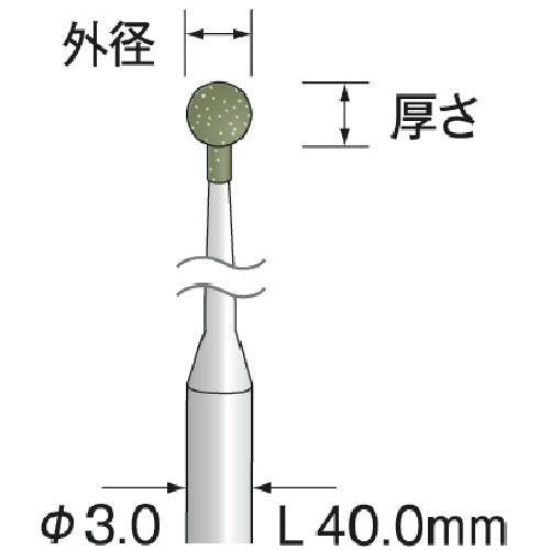 现货の通販 ミニター 研削用ゴム砥石 ＷＡ ミディアム ＃１２０ φ２