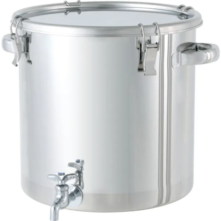 【CAINZ-DASH】日東金属工業 ステンレスタンク ストレート密閉タンク(蛇口付) 25L CTH-W-33【別送品】