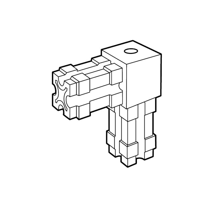 エーディエフ ADF 25mmジョイント25 2方向 ホール付き B-2W-H