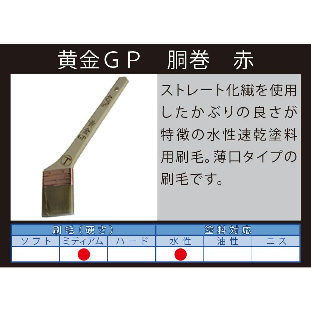 大塚刷毛 速乾水性塗料用刷毛 「黄金GP」 筋違 赤 40ミリ - 塗装