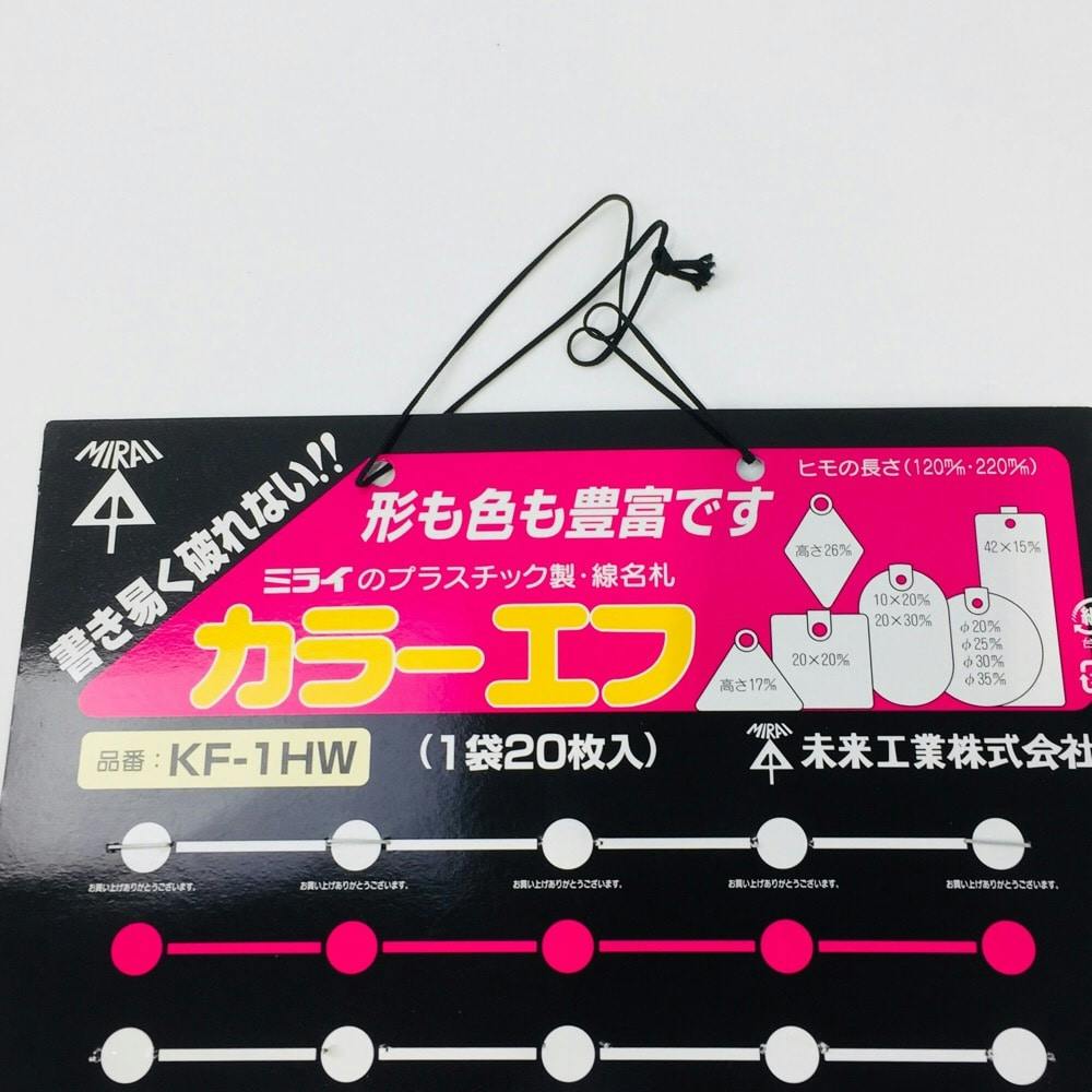 未来工業 カラーエフ プラスチック製・線名札 角 KF-1HW 20枚入り 