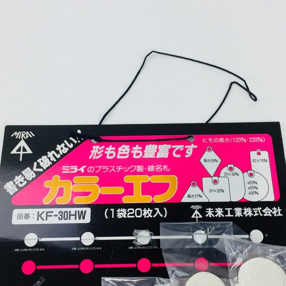 未来工業 カラーエフ プラスチック製・線名札 丸 KF-30HW 20枚入り｜ホームセンター通販【カインズ】