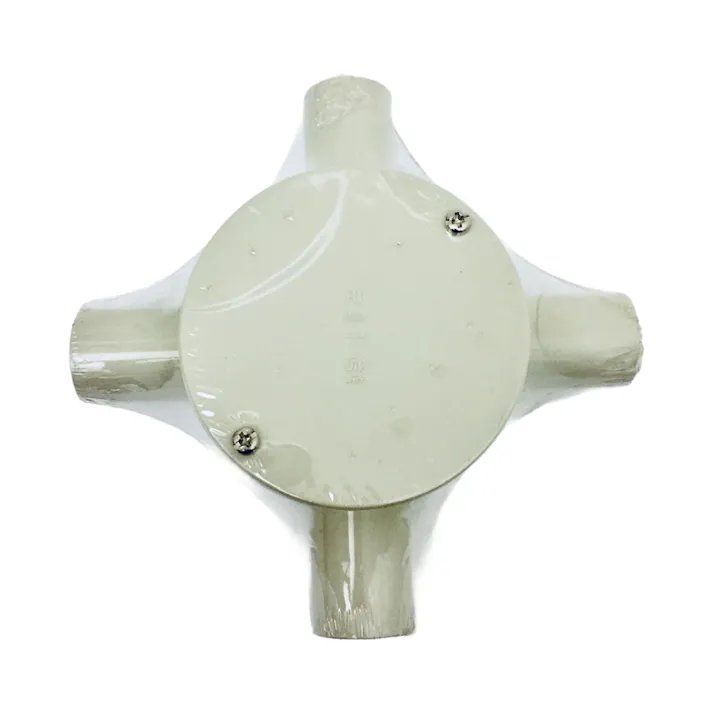 未来工業 露出用丸形ボックス 4方出 ベージュ PVM16-4J