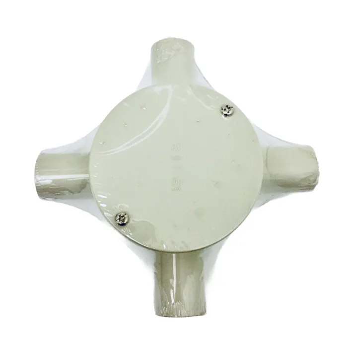 未来工業 露出用丸形ボックス 4方出 ベージュ PVM16-4J