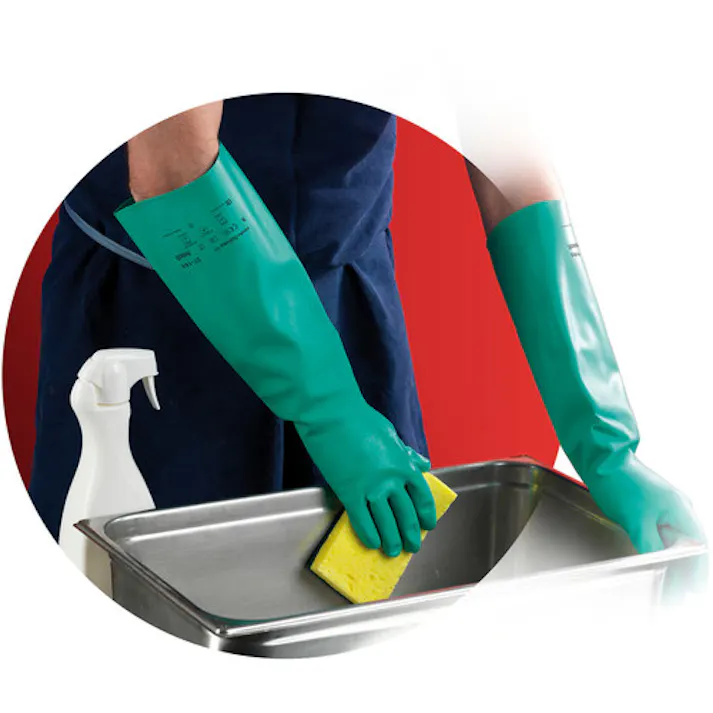 【CAINZ-DASH】アンセル・ヘルスケア・ジャパン 耐溶剤作業手袋 アルファテック ソルベックス厚手ロング 37-185 Sサイズ 37-185-7【別送品】