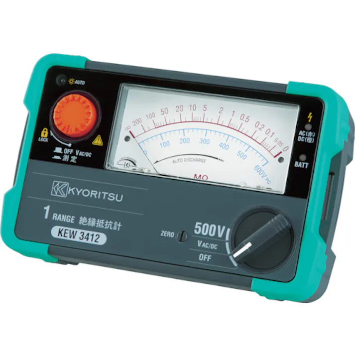 【CAINZ-DASH】共立電気計器 3412 1レンジアナログ絶縁抵抗計 KEW3412【別送品】