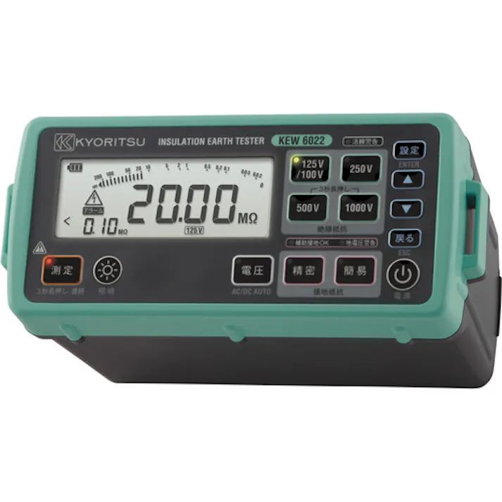 【CAINZ-DASH】共立電気計器 6022LA デジタル絶縁・接地抵抗計(L型プローブモデル) KEW6022LA【別送品】