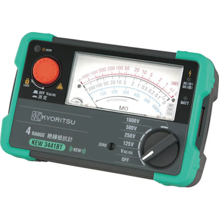 【CAINZ-DASH】共立電気計器 3441BT Bluetooth搭載アナログ絶縁抵抗計 KEW3441BT【別送品】