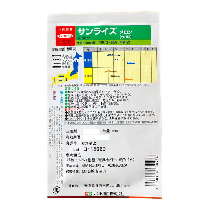 ナント種苗 サンライズ メロン
