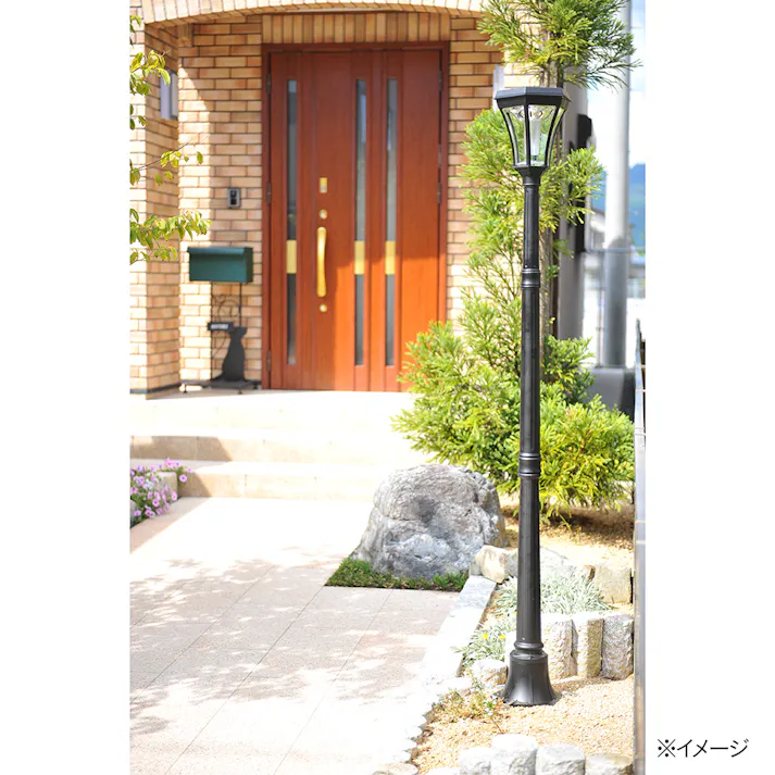 ヨーロピアンソーラーLED街灯 ブラック【別送品】
