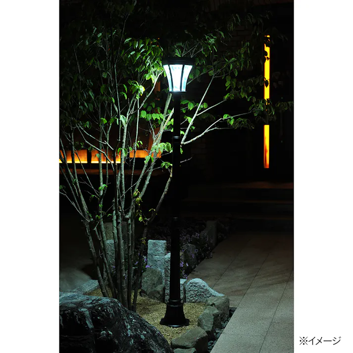 ヨーロピアンソーラーLED街灯 ブラック【別送品】