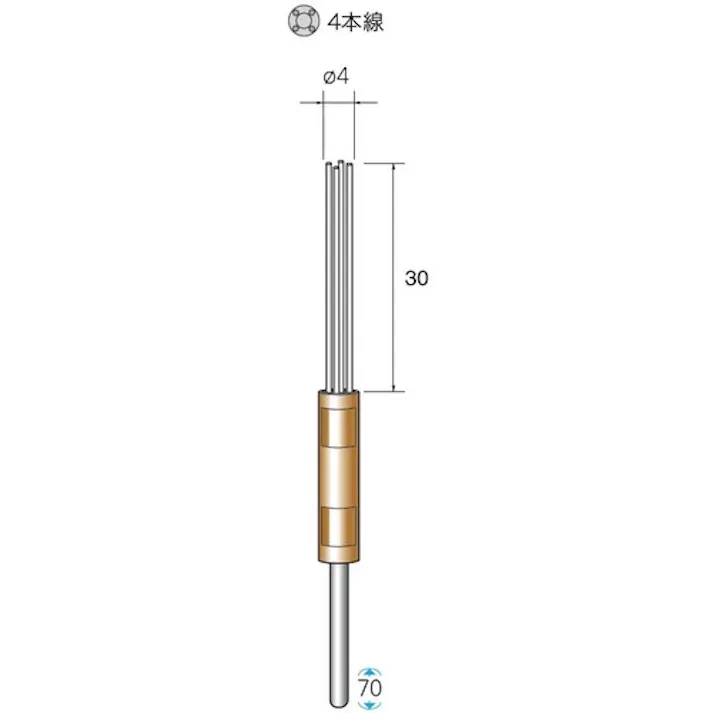 【CAINZ-DASH】ナカニシ ワイヤーラップ 4本線 φ4×30×軸φ3 51661【別送品】