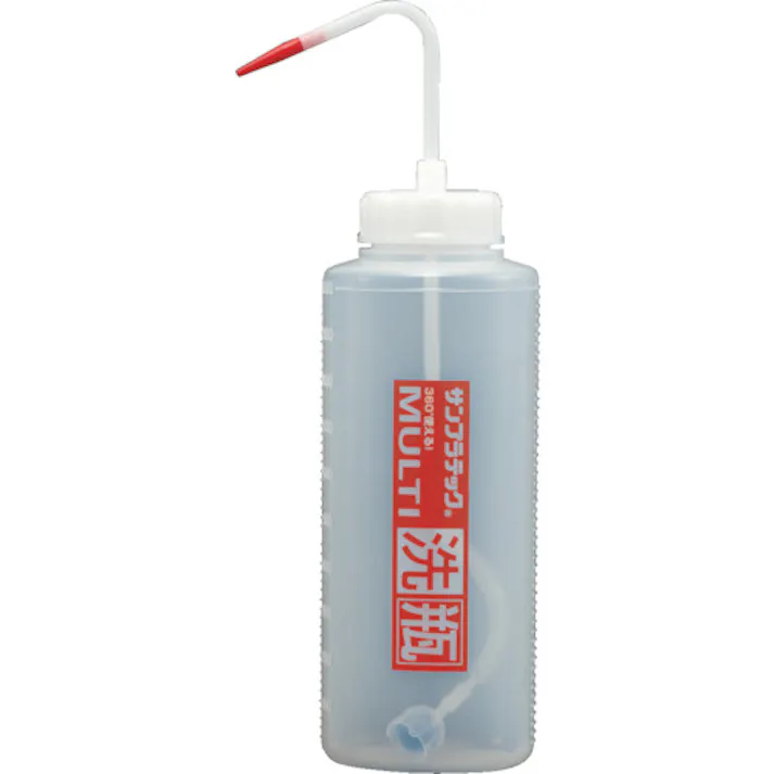 【CAINZ-DASH】サンプラテック マルチ洗瓶1000ml赤 17003【別送品】