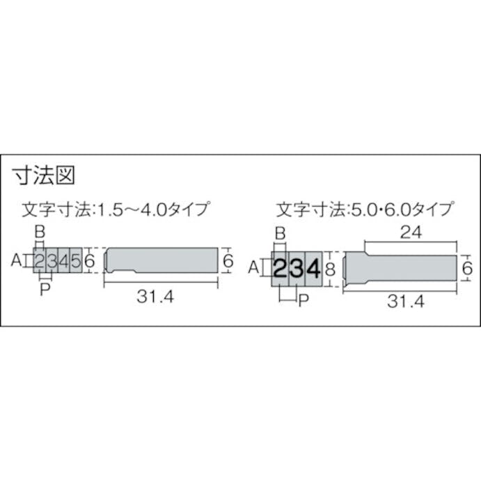 【CAINZ-DASH】浦谷商事 ハイス組合せ刻印２．０ｍｍバラ　数字４ UC-20B-4【別送品】