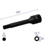 【CAINZ-DASH】長堀工業 ヘキサゴンレンチソケット　ロングタイプ　差込角１２．７ｘ対辺６ｍｍｘ１００Ｌ 406C100【別送品】