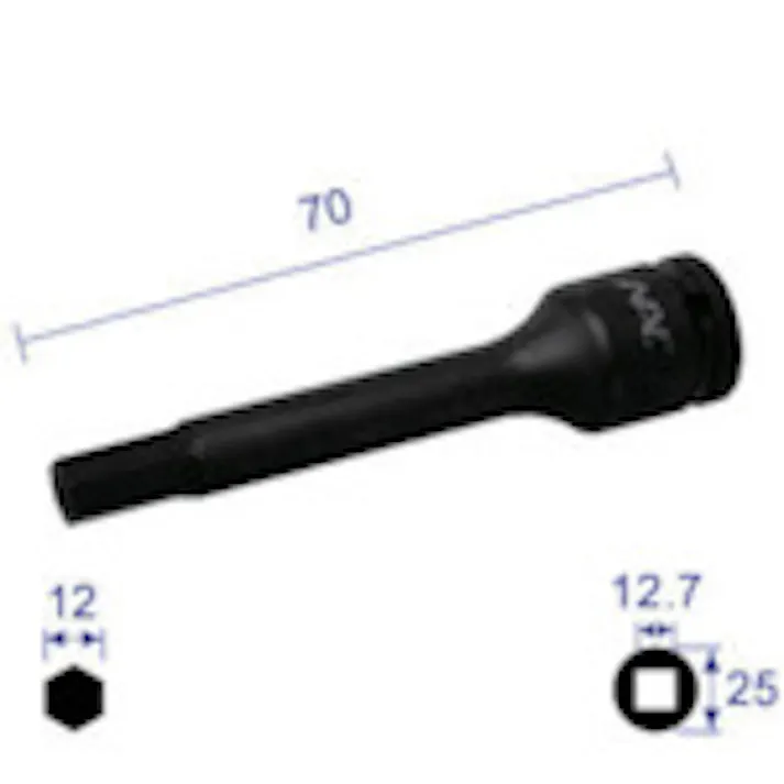 【CAINZ-DASH】長堀工業 ヘキサゴンレンチソケット ロングタイプ 差込角12.7x対辺12mmx70L 412C70【別送品】