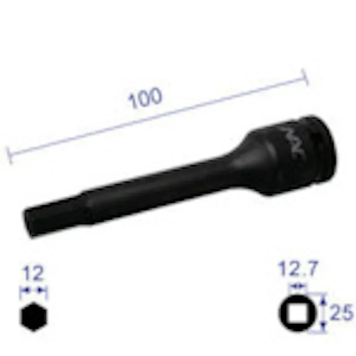 【CAINZ-DASH】長堀工業 ヘキサゴンレンチソケット ロングタイプ 差込角12.7x対辺12mmx100L 412C100【別送品】