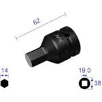 長堀工業 ヘキサゴンレンチソケット 差込角19.0x対辺14mm 614C インパクト用ヘキサゴンソケット 長堀工業 ヘキサゴンレンチソケット 差込角19.0x対辺14mm 614C インパクト用ヘキサゴンソケット