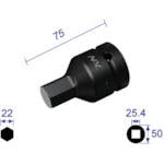 長堀工業 ヘキサゴンレンチソケット 差込角25.4x対辺22mm 822C インパクト用ヘキサゴンソケット 長堀工業 ヘキサゴンレンチソケット 差込角25.4x対辺22mm 822C インパクト用ヘキサゴンソケット