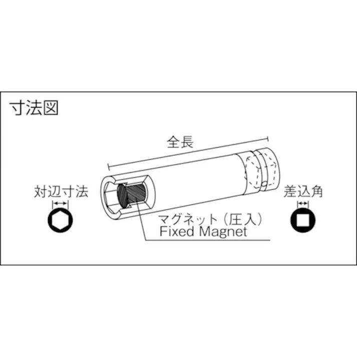 【CAINZ-DASH】長堀工業 マグネチックソケットディープタイプ差込角12.7x対辺14mmx75L 414MP75【別送品】